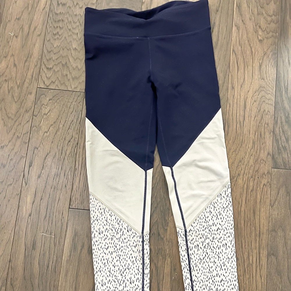 Fabletics Powerhold Blue/White Salar Powerhold Full Length Leggings